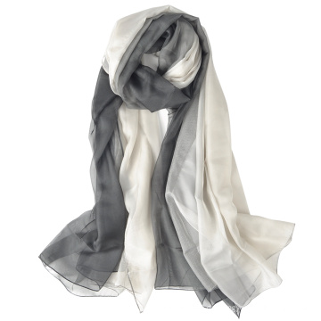nette in voller Länge und bequeme stilvolle gedruckte benutzerdefinierte Logo Druck Hijab Gradienten Rampe Polyester Schal